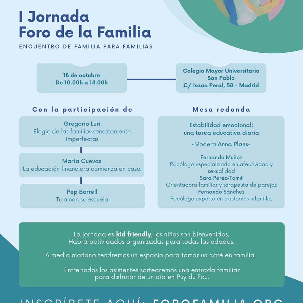 Participación como moderadora en la mesa del Foro de la Familia 