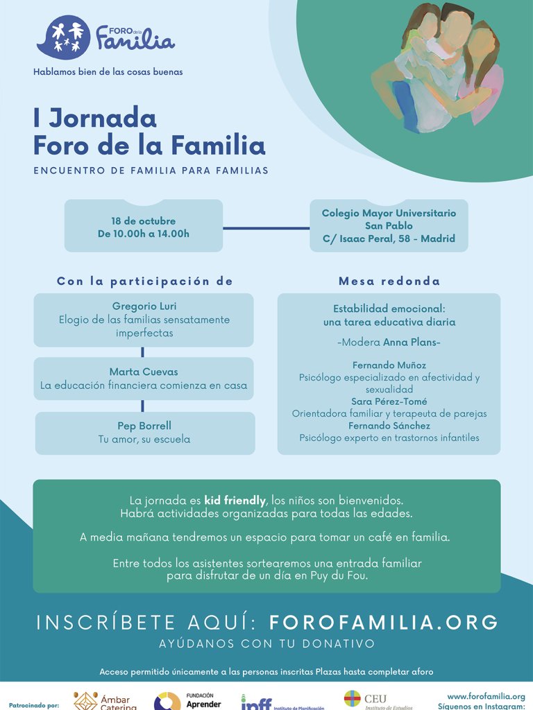 Participación como moderadora en la mesa del Foro de la Familia 